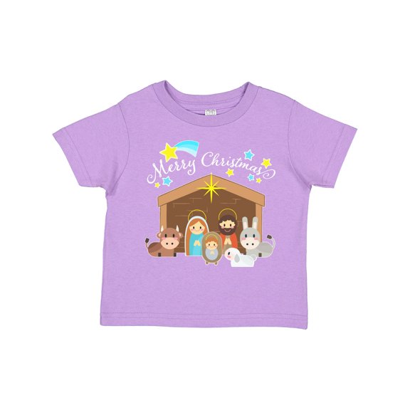 Inktastic Merry Christmas Cute Nativity Scene Boys or Girls Toddler T-Shirt