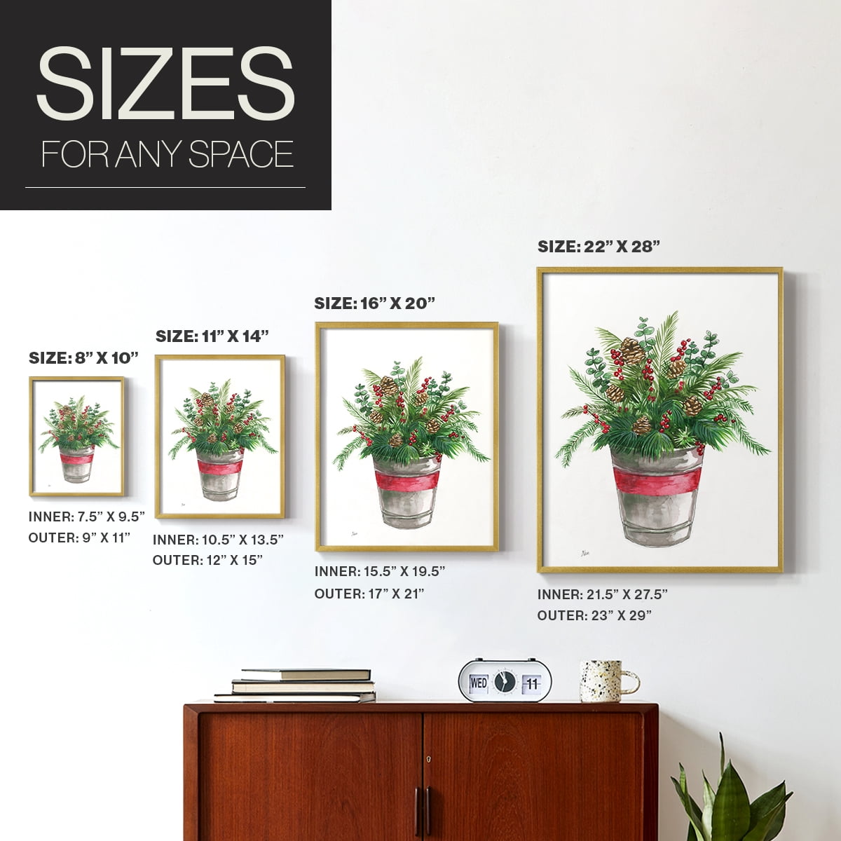 Winter Greens Framed Print - Solid Wood in Single Picture Frame Solid Wood 2 Framed Print