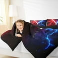 thumbnail image 4 of jejeloiu Gradient Light Queen Comforter Set,Abstract Lightning Bedding Sets,Gradient Red Blue Bedding Comforter Set For Boys Kids,Microfiber Bedroom Decor Reversible,3pcs, 4 of 8
