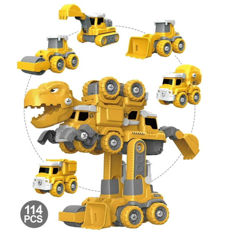 bzkewj 5-in-1 Take Apart Construction Vehicles Transform