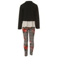 thumbnail image 2 of Little Girls 4 Pieces Girl Pant Set Long Sleeve Jacket Necklace Floral Plaid Pant Tank Top White Coral 4 (J21KS41), 2 of 2