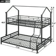 thumbnail image 2 of Harper & Bright Designs Twin Over Full Metal House Bunk Bed, Heavy Duty Metal Bunk Bed Frame with Ladder and Safety Guardrails, Can Divided into 2 Beds, Black, 2 of 12