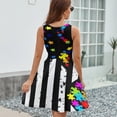 thumbnail image 6 of USA Flag Autism Dress Fashion Beach Long Dresses Female Party Printed Sundress, 6 of 7