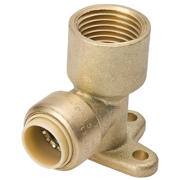 Mueller Streamline Brass Push-Fit Drop Ear Elbow - 90-Degree, 1/2 In