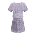 thumbnail image 4 of Mini Vestido de Verano Color Sólido Cuello en V Manga Corta Vestido de Becerro Medio, Vestido Corto de Verano, 4 of 5