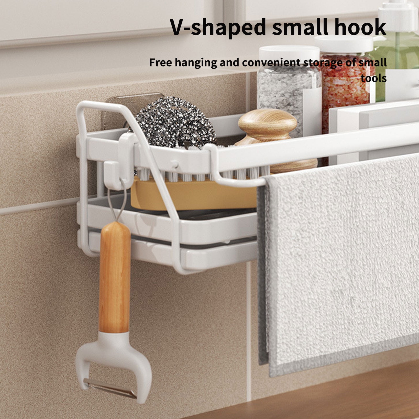 Vikakiooze 2023 Promotion on sale, Sponge Holder With Drains Pan For  Kitchen Sink, Kitchen Sink Caddy Orgzer For Sponge Brush Soap Dish  Dishcloth Rack