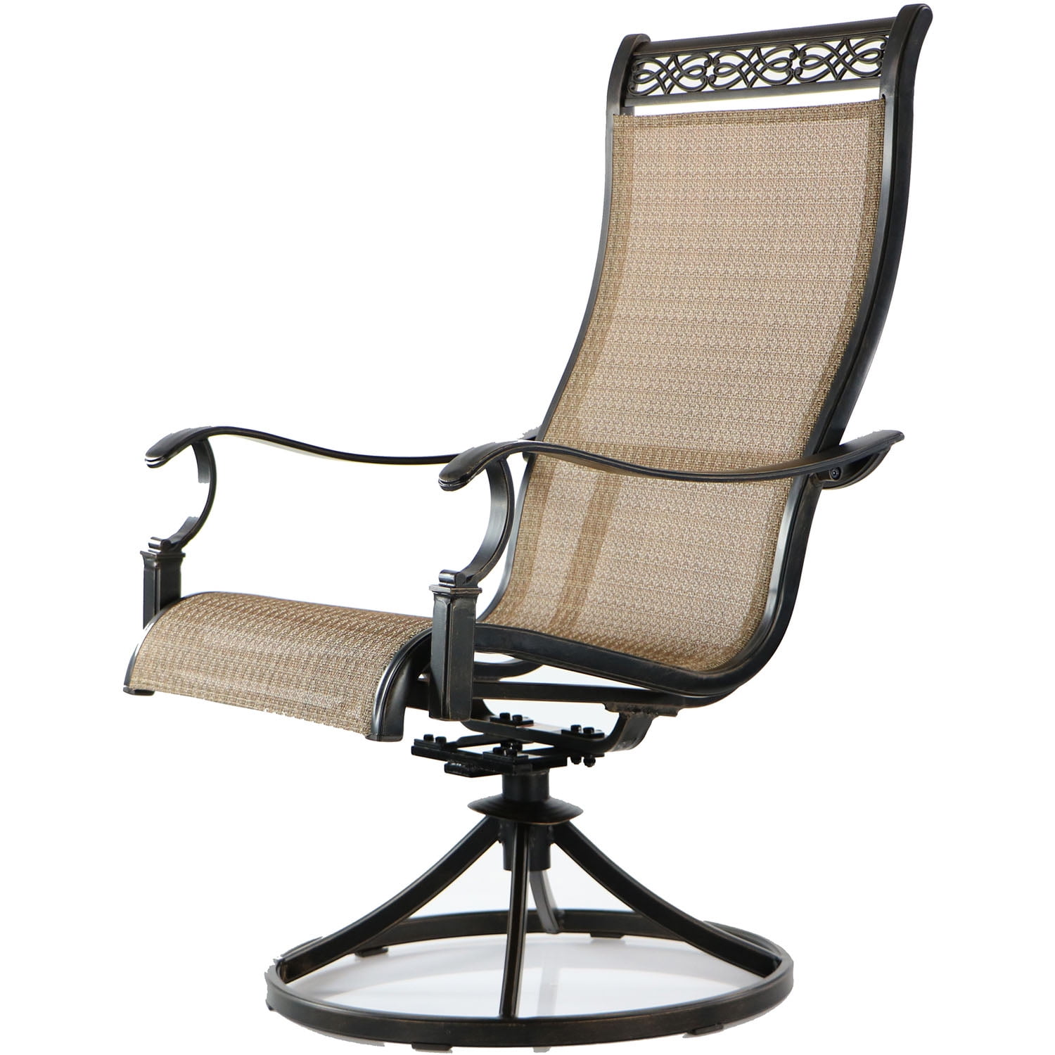 Hanover Manor 11-Piece Outdoor Dining Set in Cedar with 10 Contoured Swivel Rockers and 60" x 84" Cast-Top Table
