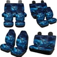 thumbnail image 3 of Jeiento Sea Turtle Car Seat Cover Full Set of 11, with Front Back Seat Covers Floral Keychain Headrest Cover Cup Coasters Handbrake Cover and Gear Shift Cover for Women Men Blue Auto Accessories, 3 of 7