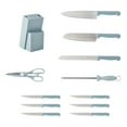 thumbnail image 6 of Basic Essentials 12 Piece Stainless Steel Kitchen Knife Set with Wood Block, Blue, 6 of 13