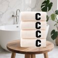 thumbnail image 1 of Danhjin Rideau de Douche Serviette 4 Pcs Bordure Europe et États-Unis Commerce Extérieur Serviette Absorbante pour Visage Sec, 1 of 6