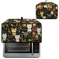 thumbnail image 2 of ZIATUBLES Toaster Oven Cover Stain Resistant Kitchen Countertop Appliance Dust Cover Appliance Protector Storage Bag with Side Pocket, 20.5" x 16.5" x 10", Cat Flower, 2 of 8
