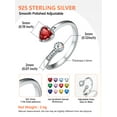 thumbnail image 6 of Silvora Sterling Silver Birthstone Rings for Women Heart Red Garnet Open Ring Birthday Christmas Valentine's Jewelry Gifts, January, 6 of 8
