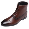 thumbnail image 2 of LSLJS Men's Ankle Boots, Men's Fashion Pointed High Tube Breathable Lace-Up Side Zipper, 2 of 4