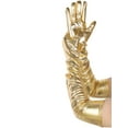 thumbnail image 5 of INSPIRE CHIC Women's Faux Leather Gloves Shiny Full Finger Opera Long Evening Warm Glove One Size Gold, 5 of 6