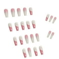thumbnail image 2 of Uñas postizas acrílicas rosas con diseño chino brillante, uñas postizas para baile de graduación, uñas TaiChi para mujer (24 piezas), 2 of 5
