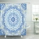 thumbnail image 1 of ABPHQTO Acuarela Acuarela Azul Patrón Redondo Ikat Cerámica Mandala Geométrica Cortina de ducha de baño abstracta 165x180 cm ABPHQTO PKNMT66x72Shower-486, 1 of 2