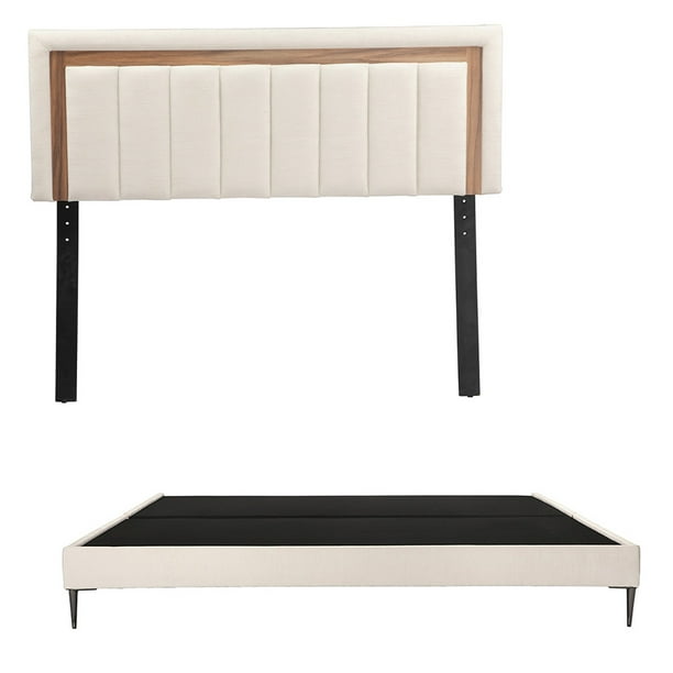 Recámara King Size Trinity Ventur Crema con Cabecera + Base Cama Slim
