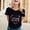 Black, variant on Graphic Tees for Women Carnival Graphic Print Short Sleeve T Shirt for Everyday Comfort and Versatile Style in Women's Tops Orange M