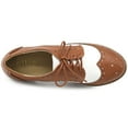 thumbnail image 6 of Ollio Women's Flat Shoes Wingtip Lace Up Two Tone Oxfords M2913, 6 of 6