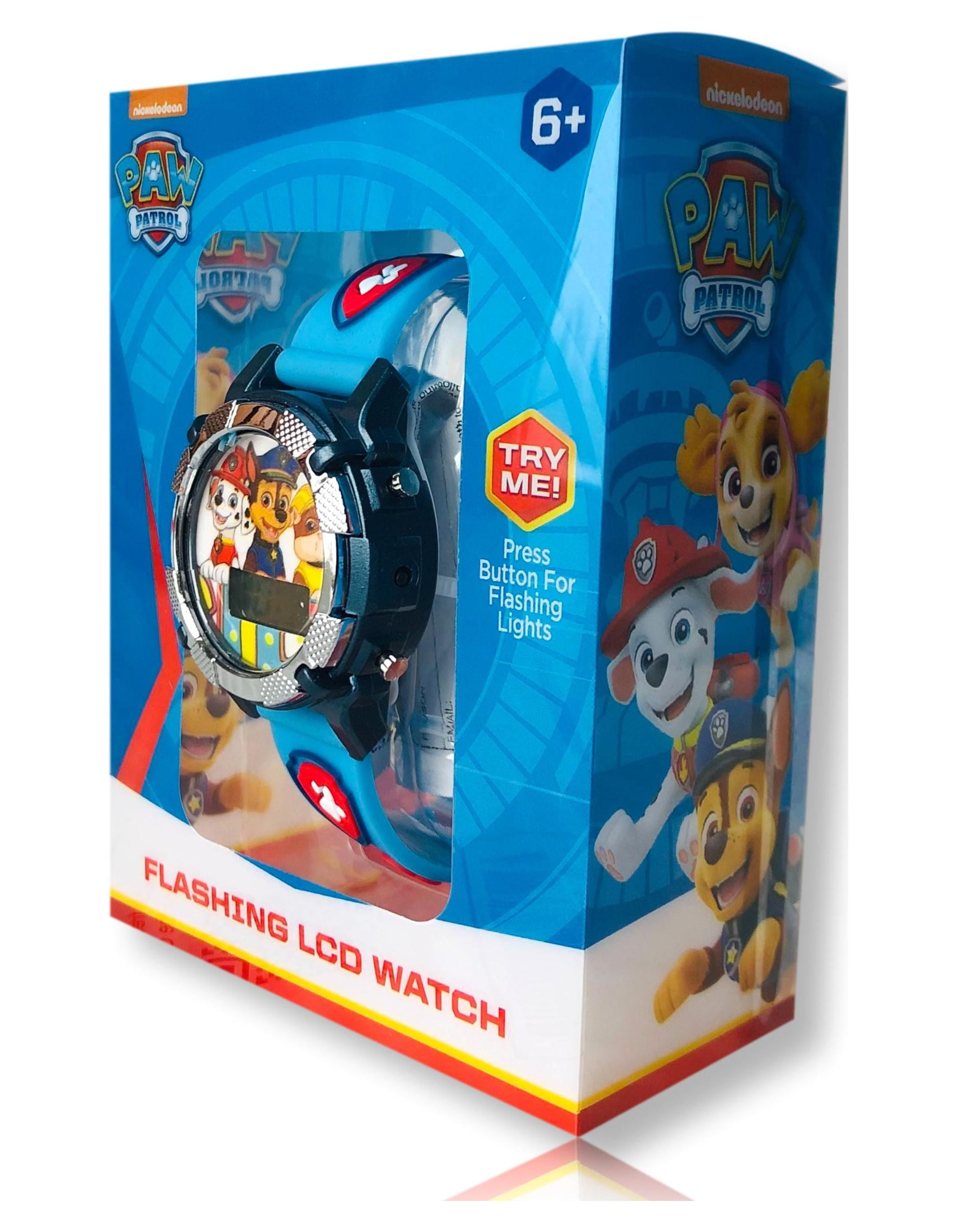 Nickelodeon Paw Patrol Metallic Light-Up Childrens LCD Watch with Silicone Strap in Blue (PAW4347WM)