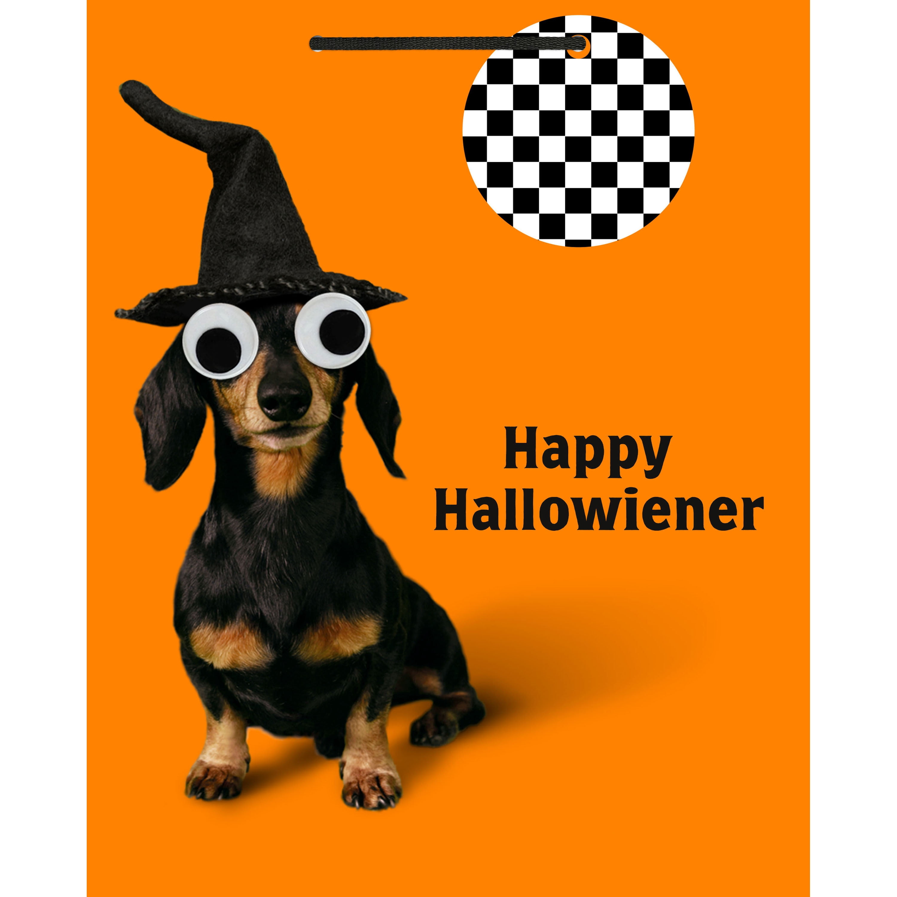 Hallmark Medium Halloween Gift Bag With Tag (Happy Hallowiener), 1 Count