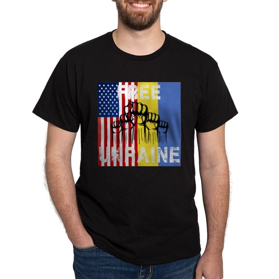 CafePress - Free Ukraine Stop War T Shirt - Men's Classic Graphic Cotton T-Shirt