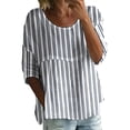 thumbnail image 1 of WZXFASHION T-shirt à Imprimé pour Femmes, T-shirt à Manches Mi-Longues à Col Rond, T-shirt à Manches 3/4, T-shirt Ample Grande Taille pour Femmes, Liquidation, T-shirt à Manches Longues pour Femmes, 1 of 3