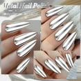 thumbnail image 3 of Metallic Nail Polish, Mirror Shiny Metal Effect Long-Lasting Quick Dry Nail Lacquers, Multicolor DIY High Gloss Chrome Nail Art Gel Polish, 7ml, 3 of 5