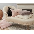 thumbnail image 3 of Fennco Styles Plush Faux Rabbit Fur Pom Pom Decorative Filled Throw Pillow 18" W x 18" L – Oatmeal Cushion for Couch, Bedroom, Living Room and Office Décor, 3 of 3