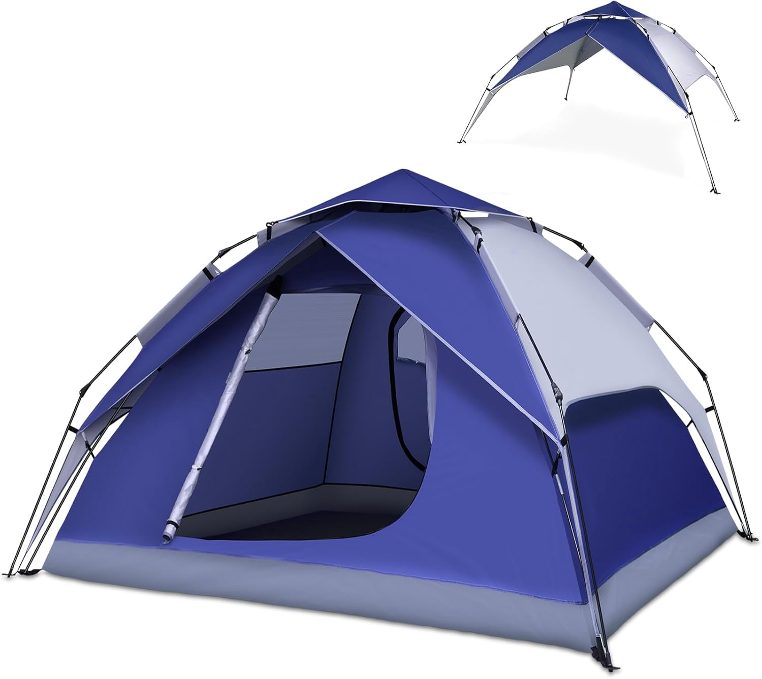 Camping Tents 4 Person Instant Pop Up Tent for Camping Waterproof Cabin Tents for Camp Easy Set up 2 in 1 Family Dome Tent with Rainfly Sun Shelter for Hiking & Traveling & Beach