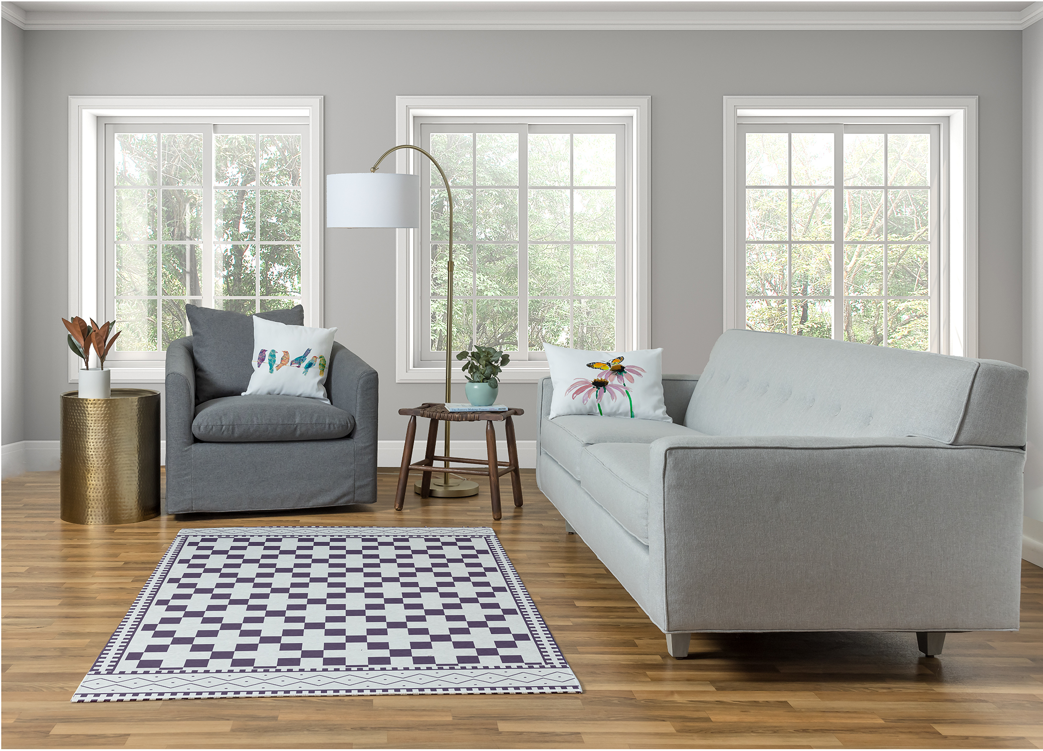 Simply Daisy 4' x 6' Larkspur Cross and Squares Rug