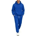 thumbnail image 2 of Zimjoy Mens Track Suits 2 Piece Set Athletic Men Sweatsuits Sets Fall Hooded Sweatshirt and Sweatpant Casual Sweatpants Set with Pockets, Blue 3XL, 2 of 5
