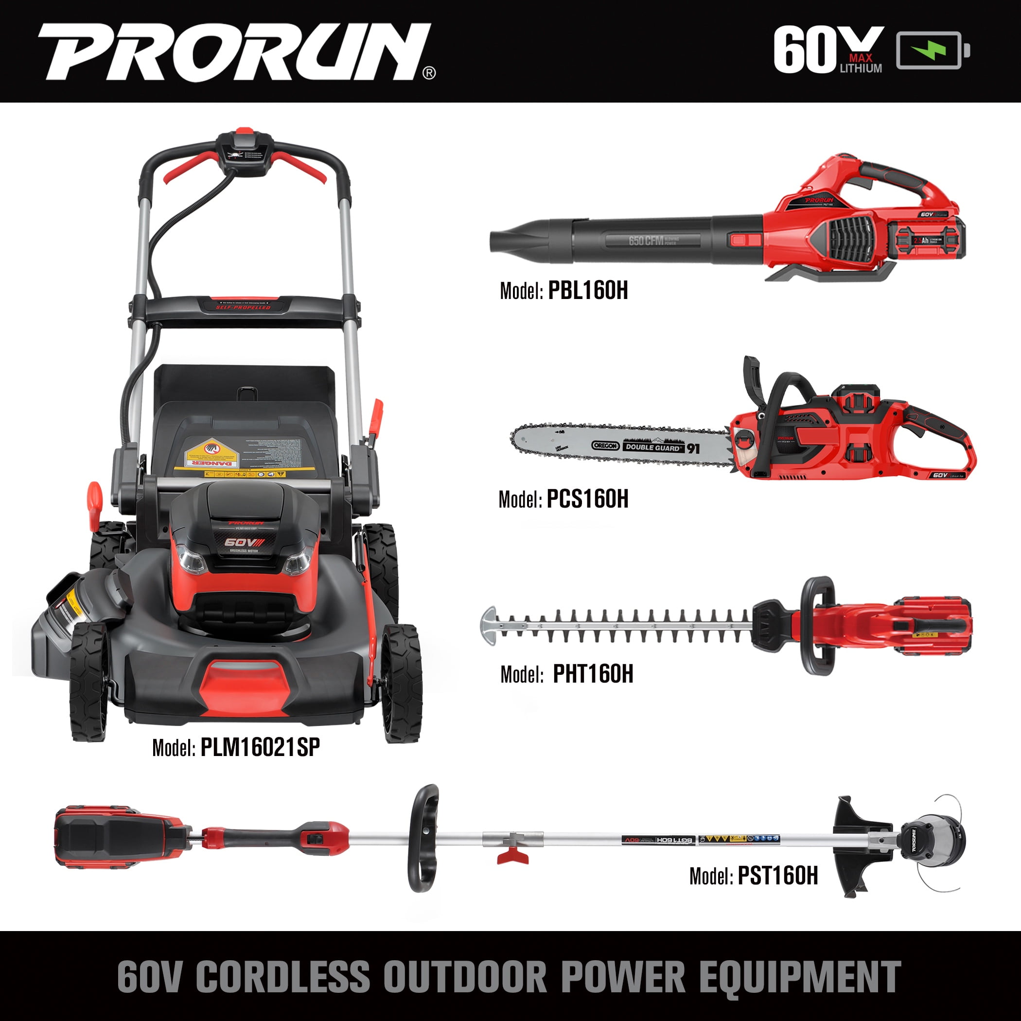 PRORUN 60V 680 CFM 190 MPH Brushless Cordless Handheld Leaf Blower with 2.5 Ah Battery and Charger