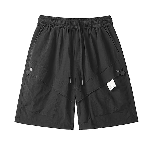 pstuiky Pantalones cortos de entrenamiento para hombre, Pantalones cortos deportivos de entrenamiento físico de color sólido para hombre, transpirables, con bolsillos, estilo crop top