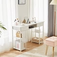 thumbnail image 3 of CONCETTA 48 Inch Computer Desk with Drawers Storage Bag for Adult, For Home Office Bedroom, White, 3 of 5