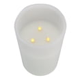 thumbnail image 2 of Northlight 10" White Battery Operated Flameless LED Lighted 3-Wick Flickering Wax Pillar Candle, 2 of 3