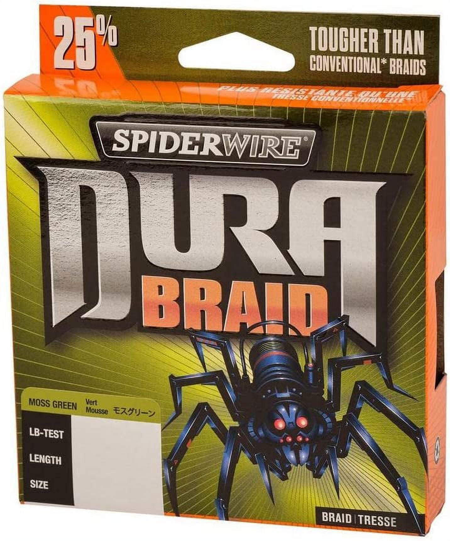 SpiderWire DuraBraid Fishing Line, Moss Green, 50 lb Test Strength, 150 yd