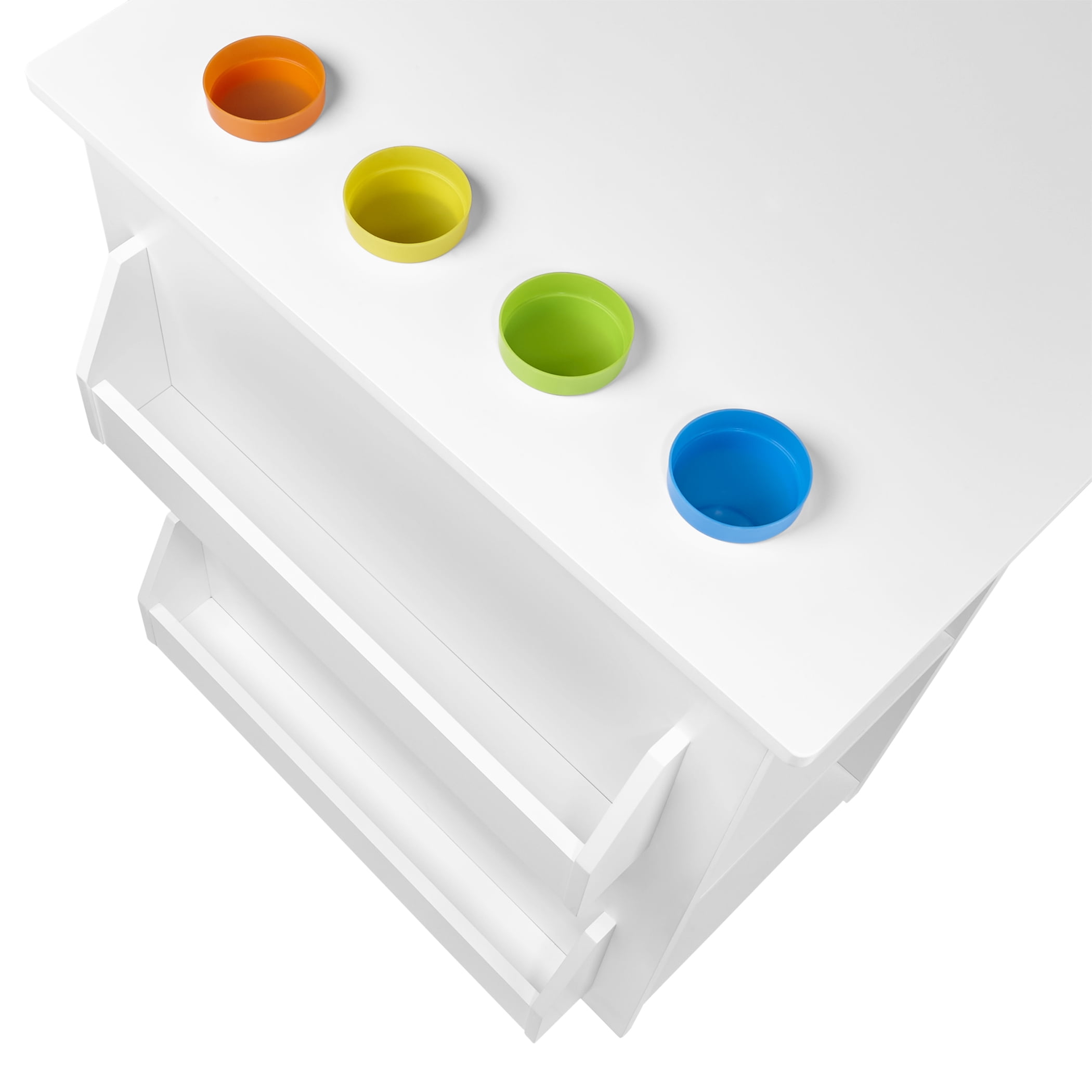 RiverRidge Kids Playroom Art Activity Table with 2 Cubbies, 2 Bookracks, and 2 Gray Bins