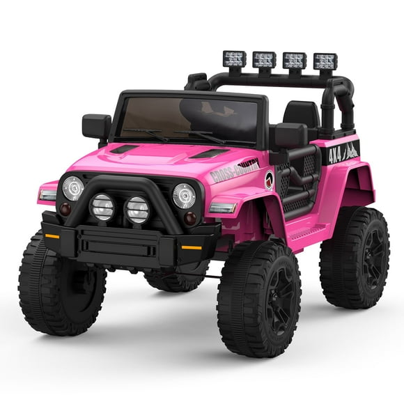 Kids 12V Ride On Truck Car Electric Battery Power Ride on Toy with Parent Remote Control, Spring Suspension, LED Lights, 2 Speeds