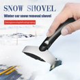thumbnail image 2 of Car g.Lass Ice Snow Cleaner Vehicle Window Frost Remover Outdoor Scraper Tools Stainless Steel Snow Shovel Snow Removal (Color : A), 2 of 5
