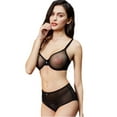 thumbnail image 2 of Sexy Women See-Through Lace Push Up Transparent Everyday Bra and High Waist Panties Set, 2 of 7