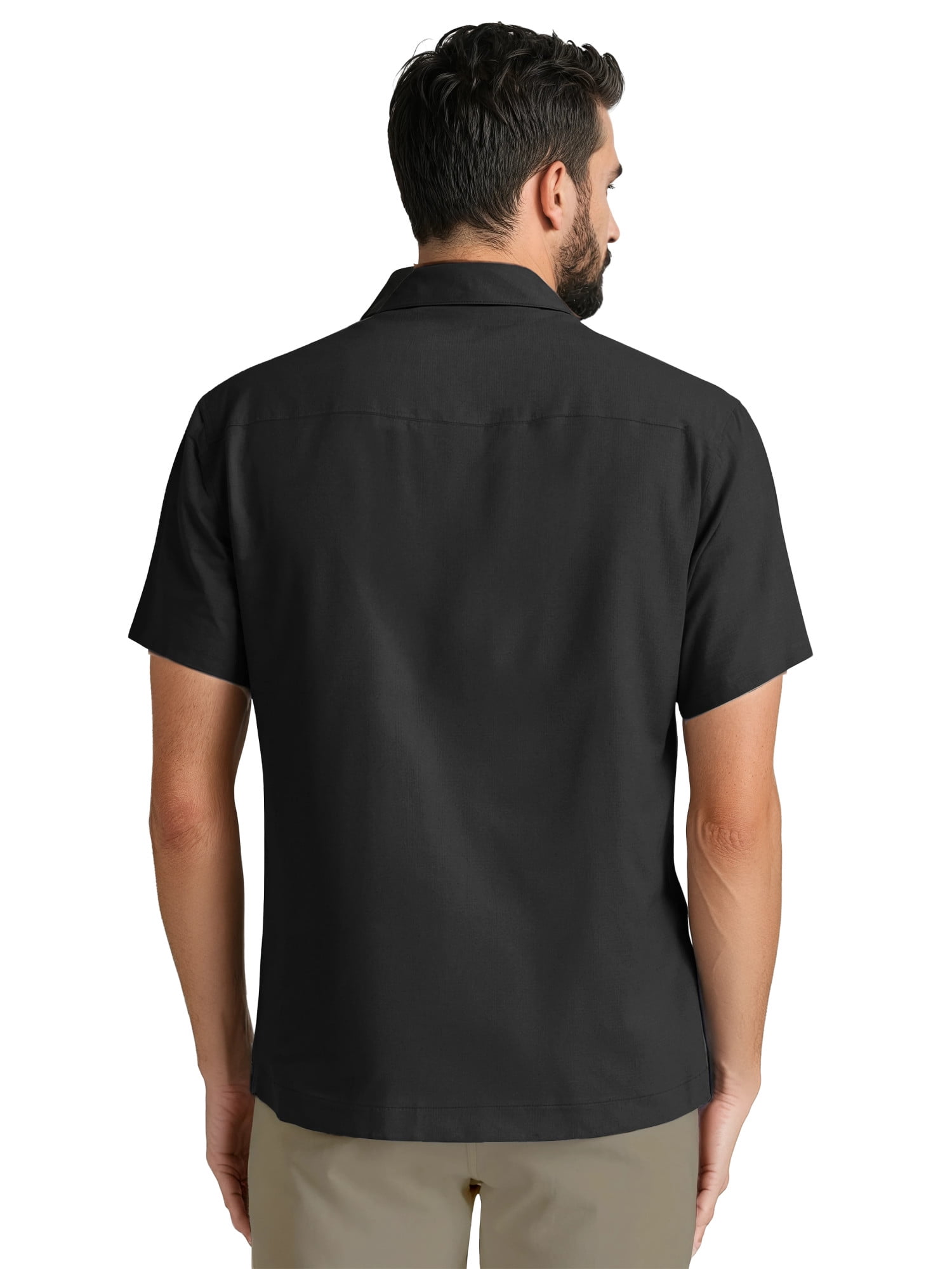 Havanera Men's and Big Men's Camp Collar Guayabera Short Sleeve Button-Down Shirt, Sizes S-5XL