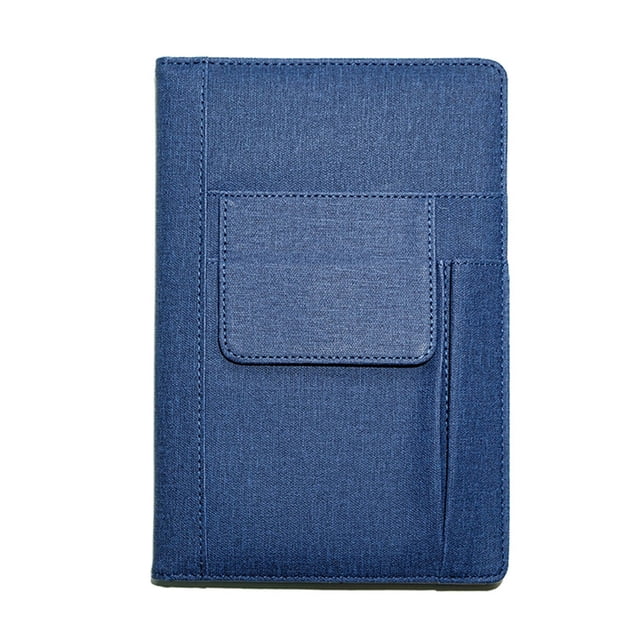 Hioecau Lined Journal Notebook for Men Women Fabric Cover A5 Size Notebook 200 Pages Thick Paper Journal with Pockets for Work Note Taking Writing