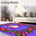 thumbnail image 2 of ODIKA 4'x6' Machine Washable Non-Slip Area Rug, Festive Santa Portrait with Snowflake and Holiday Accents High Traffic Rug with Pad, Red, 631008, 2 of 8