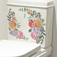 thumbnail image 3 of Floral Toilet Stickers PVC Flower Murals Lightweight Waterproof Self-adhesive Paintings For Bathroom Decoration, 3 of 9