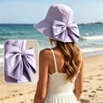 thumbnail image 3 of Gyujnb Sun Hat with Large Brim and Bow Knot for Summer Sun Lightweight Beach Hat for Sunshade and Outdoor Travel, 3 of 7