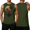 thumbnail image 5 of OIOLOYJM Mens Tank Tops Summer Tropical Hawaiian Beach Palm Tree Sleeveless T Shirts Cotton Muscle Fit Lounge Tees Army Green L, 5 of 5