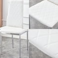 thumbnail image 6 of FIRSCOOK Modern Dining Chairs, Set of 4 White Metal and PU Upholstered Dining Side Chairs, 6 of 7