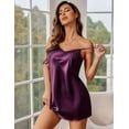 thumbnail image 3 of SMZ Women Satin Nightgown Babydoll Lingerie Dress Sexy Sleepwear Mini Slip Chemise Nightwear, 3 of 6