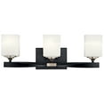 thumbnail image 2 of Kichler Marette 22.75" 3 Light Black Vanity Light with Satin Etched Glass Shades, 2 of 8